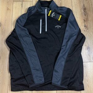 Callaway Golf 1/4 Zip Pullover Black Caviar Men’s Medium Performance Jacket NWT!